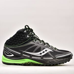SAUCONY PROGRID OUTLAW WOMENS SIZE 10 BLACK/GREEN TRAIL RUNNING HIKING WINTER